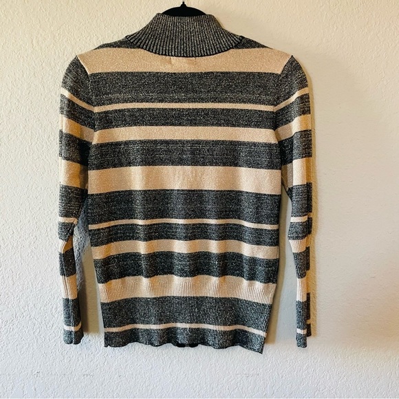 Questions Petites full zip cardigan sweater size PM black gold glitter holidays - Picture 4 of 8